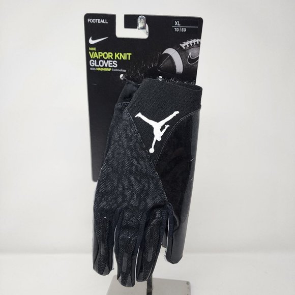 Nike Football Gloves Mens Extra Large Triple Black Jordan Vapor